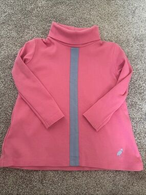 The Beaufort Bonnet Company Coral Pink Turtleneck with Center Gray Stripe